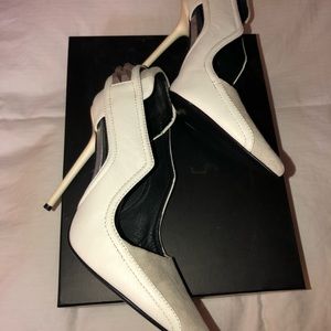L.A.M.B. Enforce Leather Suede Pointy Toe Heels — Never been worn, in the box.